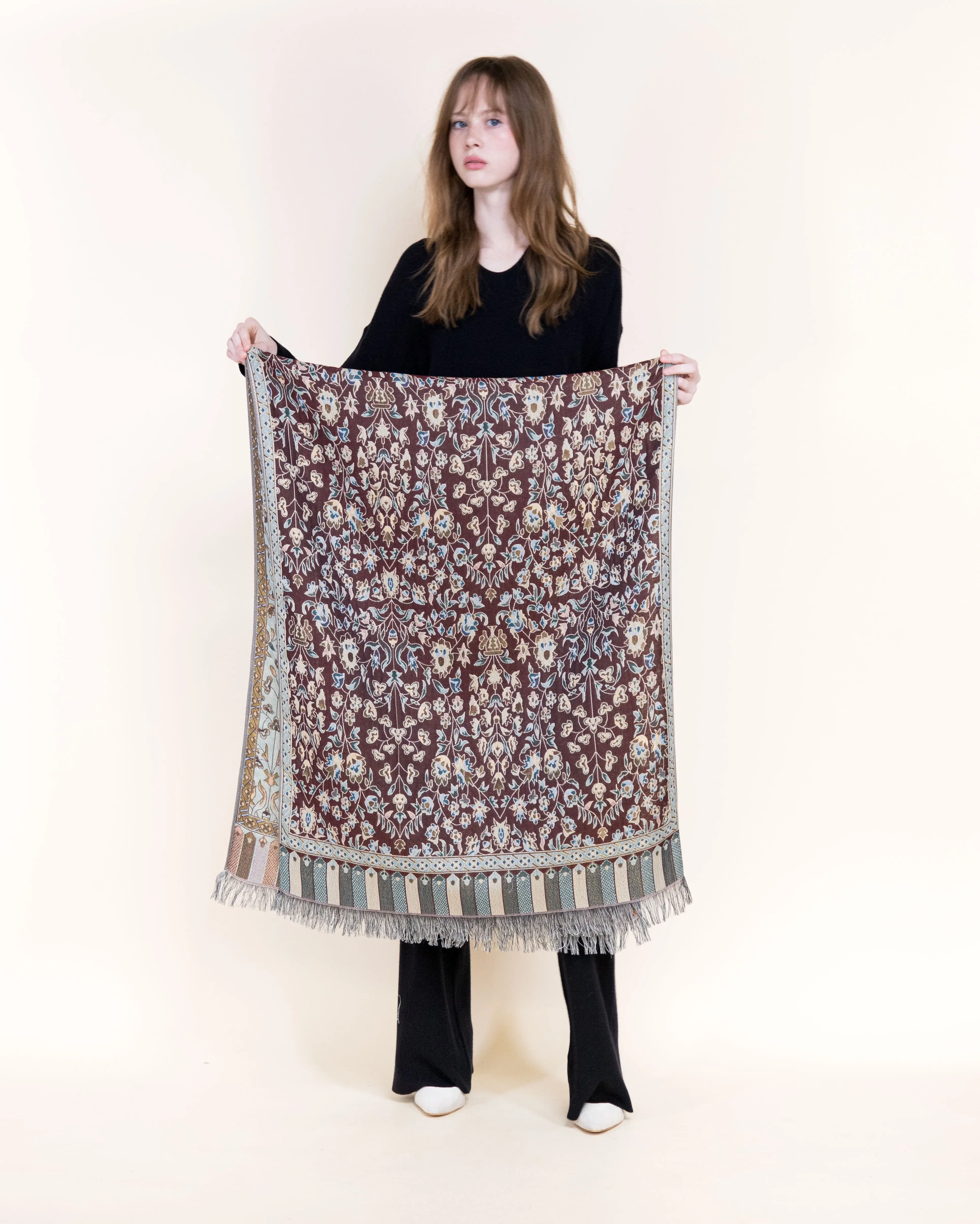 Cottagecore Garden Premium Pashmina - MAROON (Pack of 6)