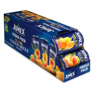 Jumex Mango Nectar and Peach Nectar Fridge Pack | Recyclable Can with Non-BPA Lining | Two Varieties in One Convenient Package | 11.3 Fl Oz (Pack of 12)