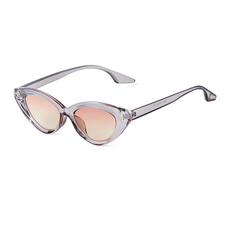 Cat Eye Fashion Glasses, Transparent Gray Frame, Pink Gradient Lenses, Retro Y2K Design, Perfect for Parties, Music Festivals, Travel, Streetwear and Daily Styling, Trendy Eyewear for Women