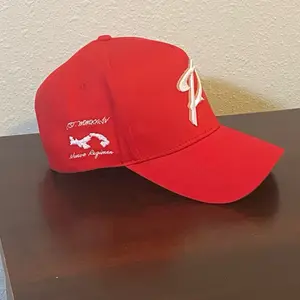 Nuevo Regimen Panama SnapBack Red Hat with White Logo Emblem