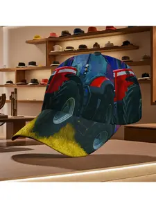 Stylish baseball hats with tractor print design perfect for casual leisure outdoor adventures and daily outfits fashion statement comfortable fit suitable for all seasons