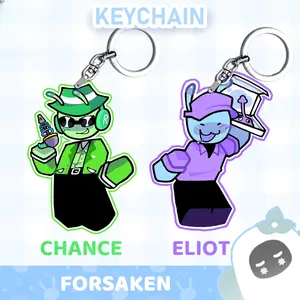 Roblox Forsaken Chance & Eliot Keychain, Chance Forsaken, Elliot Forsaken Keychain Acrylic, Small, Meaningful, And Full Of Character, Unique Keychains That Add Charm To Every Bag And Key.