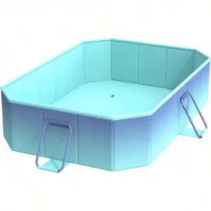 Non-Inflatable Swimming Pool, Foldable Pool With Metal Bracket, Outdoor Portable Adults & Kids Pool For Garden Backyard Dog Pools