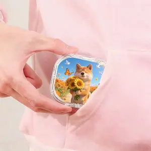 Shiba Inu Sunflower Field Printed Braces Box, Street Trend Denture Box, Daily Portable Orthodontic Retainer Storage Case