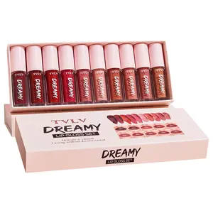 One Box Lip Gloss Tint Set 10 Pieces, 10 Color Lip Gloss Lipstick Set, Long-Lasting Non-Sticky Waterproof Lip Gloss Matte/glossy Options