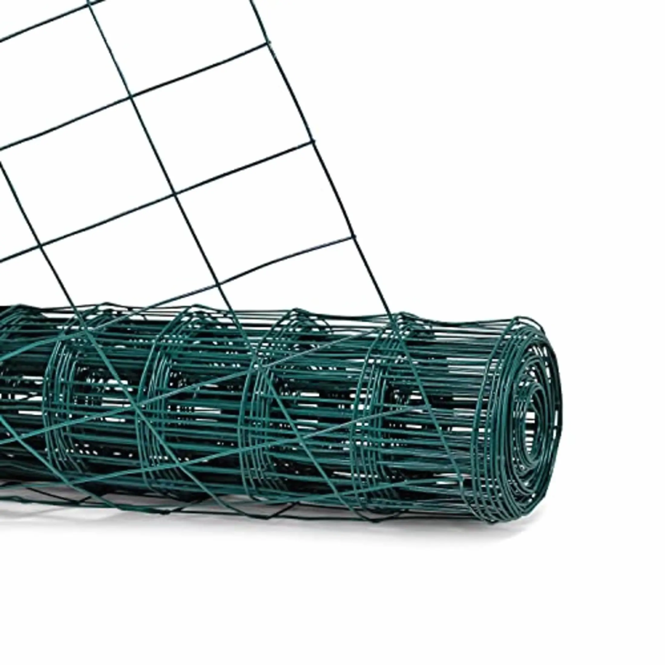 Fencer Wire 16 Gauge Green Vinyl Coated Welded Wire Mesh Size 2 inch X 3 inch