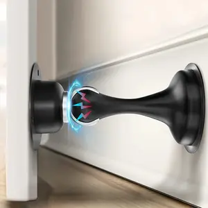 Door Stoppers Magnetic Door Catch - Stainless Steel Heavy Duty Door Holder Stops for Bottom Top of Door - Wall Floor Mounting No Drill 3M Adhesive & Screws Strong Magnet Keep Door Open 1 Pack