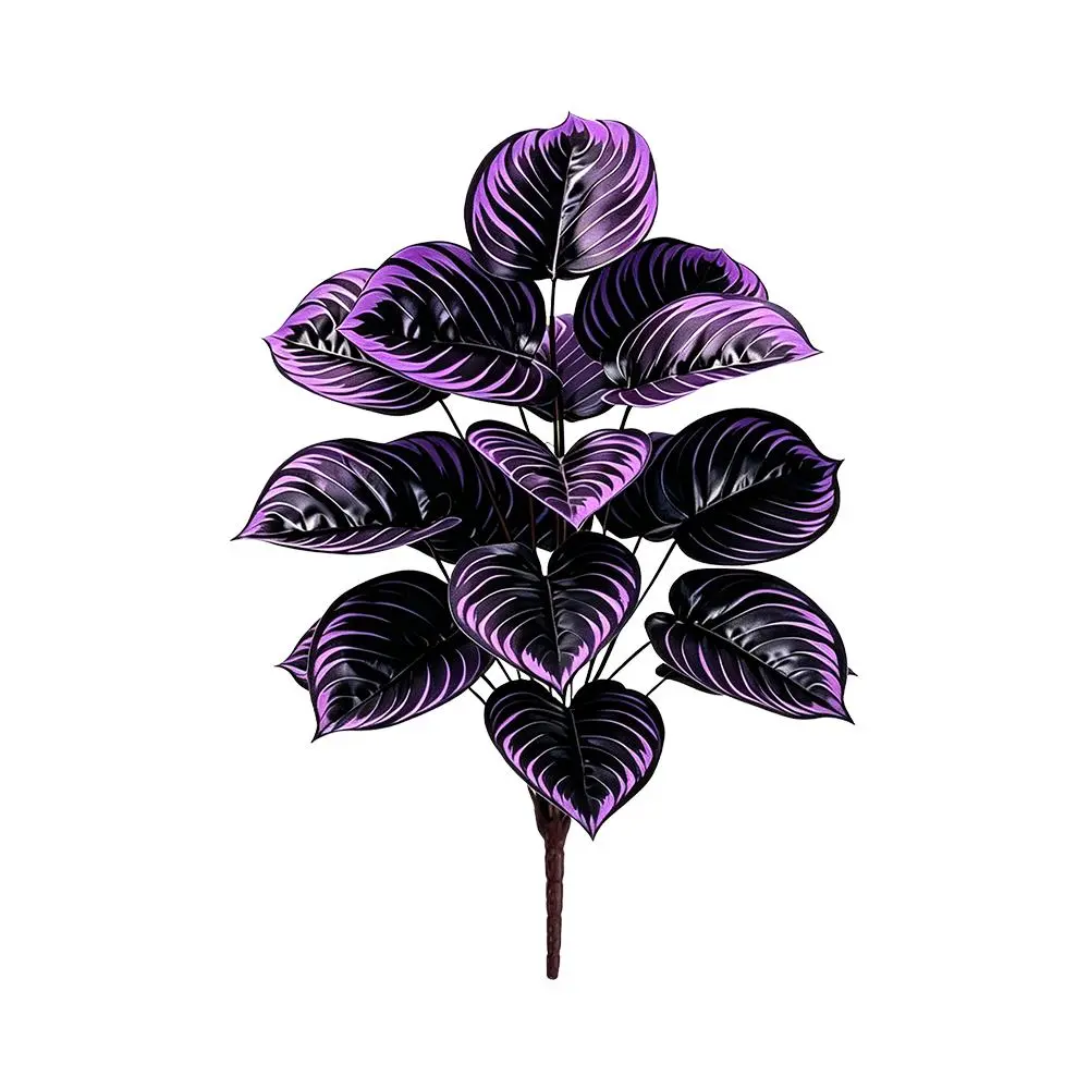Artificial Purple Hosta Plant 12 Heads 21.65in - Lifelike Vibrant Fake Foliage | No Maintenance Decorative Leaves for Home Office Indoor Outdoor Decor