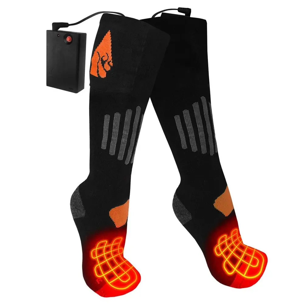 ActionHeat Wool AA Battery Heated Socks - Black S/M, Knee High Socks, Machine Wash Line Dry