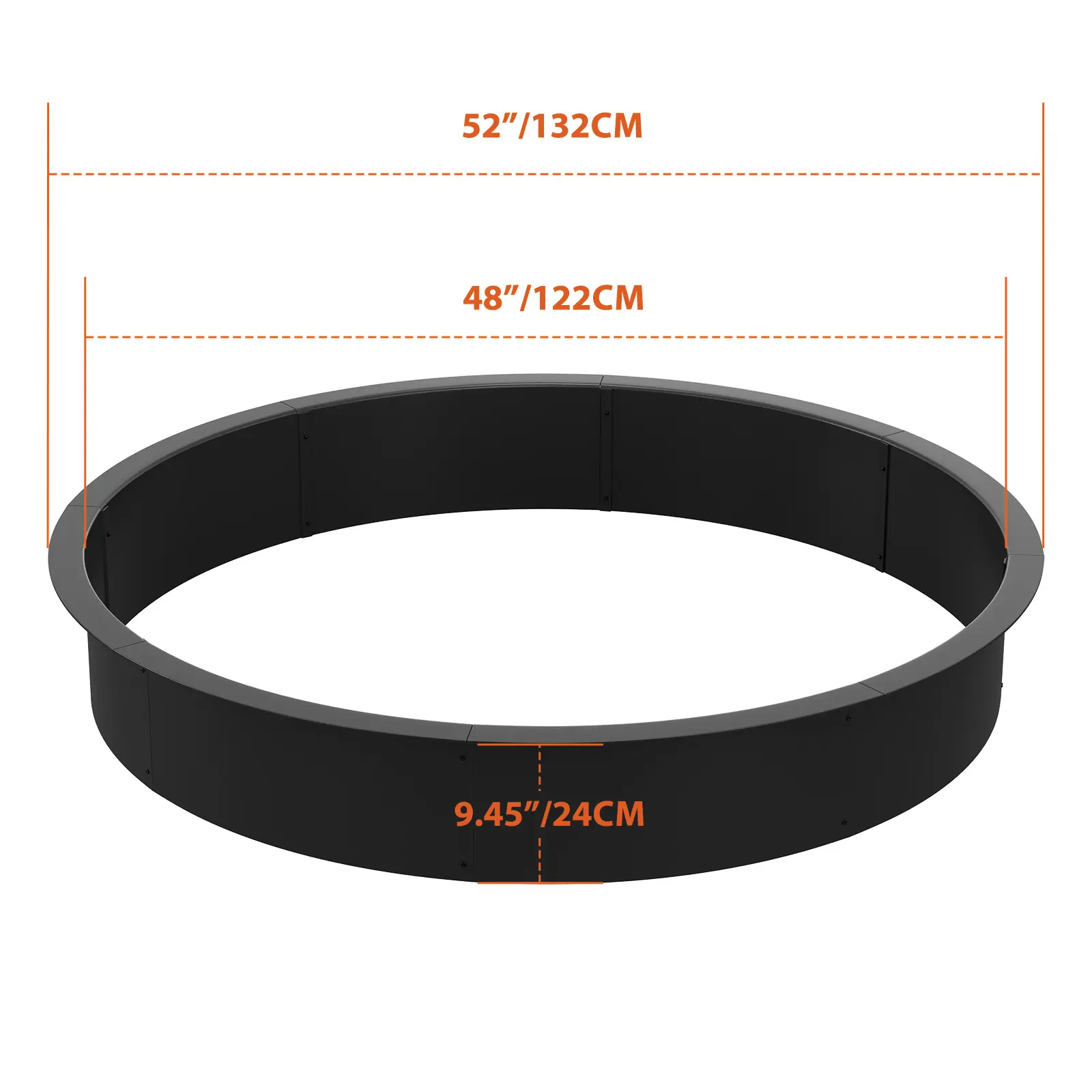 🔥 48" Smokeless Fire Pit Ring – Heavy-Duty Steel, No Tools Assembly, Less Smoke, More Warmth.