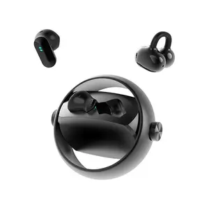 In-Ear & Clip-On 2-in-1 Wireless Bluetooth Headset Bluetooth 6.0 IPX5 Sports Waterproof Sweatproof Dual Earphone Connection for Couples Black Audio Earbud