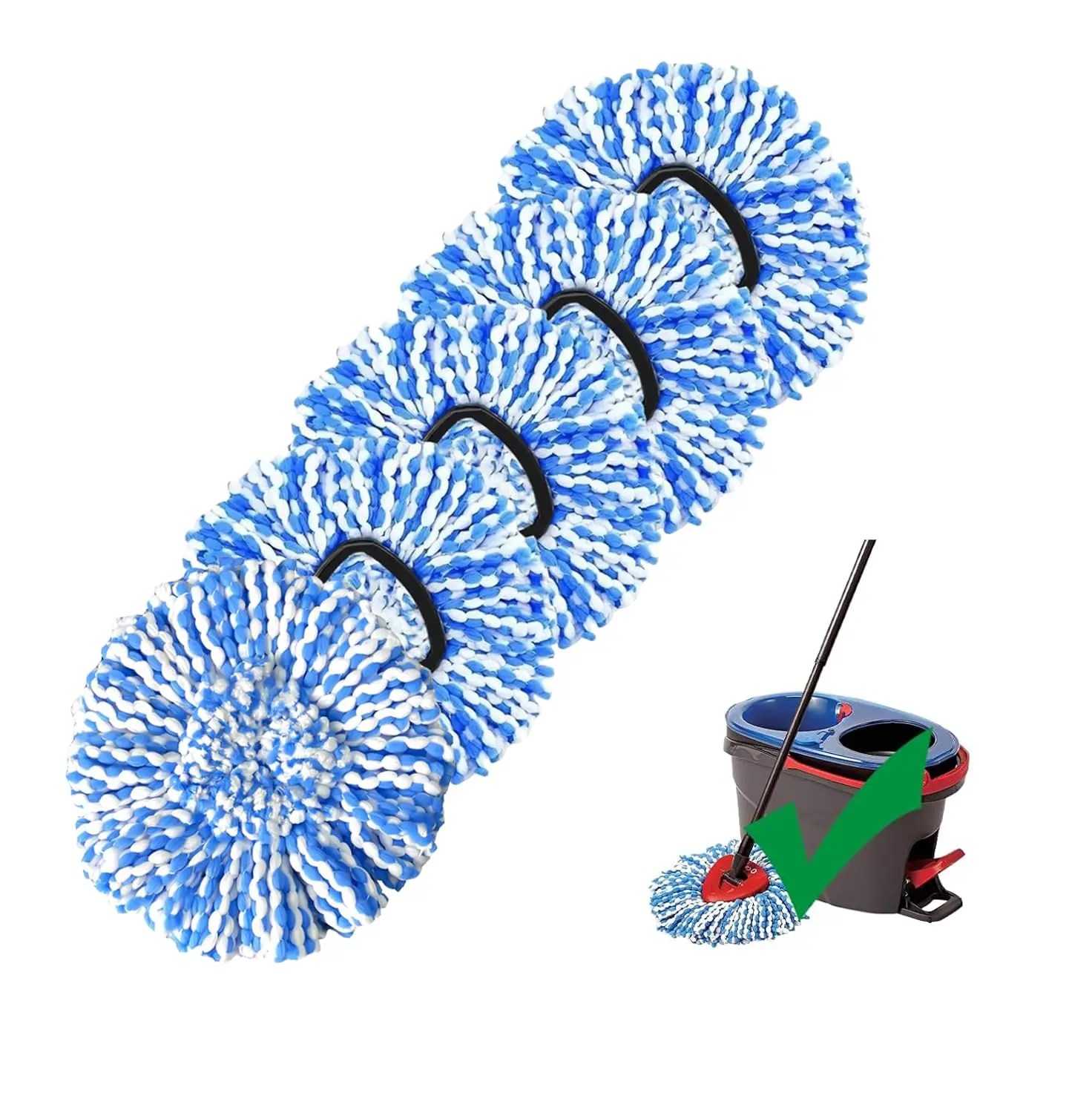 5-Pack Microfiber Replacement Mop Heads for O-Cedar RinseClean 2-Tank Spin Mop Pads for Wood Laminate Tile & Marble Floors Efficient Cleaning Wooden,back to school,back to school haul