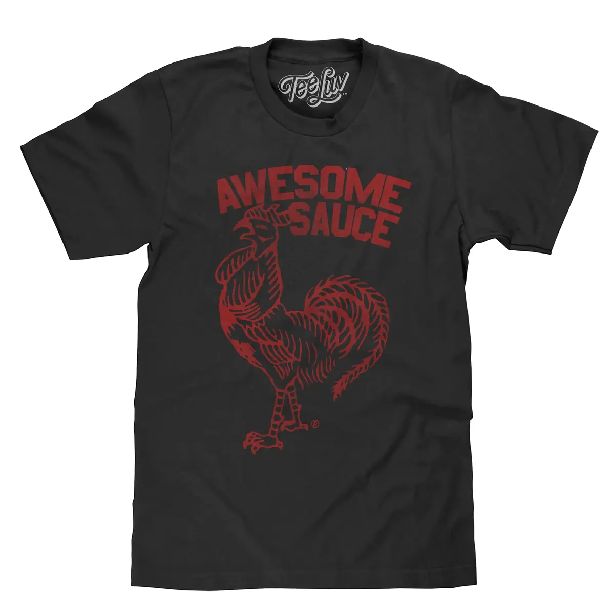 Men's Sriracha Graphic T-Shirt - Black, All-Season Cotton, Short-Sleeve Casual Tops, Men's Casual Clothes, Shortsleeve