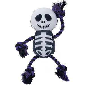 Halloween Dog Squeaky Toys, Stuffed Plush Dog Toys for Large, Medium, Small Dogs with Movable Ropes to Keep Them Busy & Reduce Anxiety Boredom