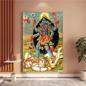 Hinduism Goddess Kali Vintage Art Print Shiva The Tantric Symbolism Canvas Painting Indian Religion Wall Stickers Bedroom Decor Poster Waterproof