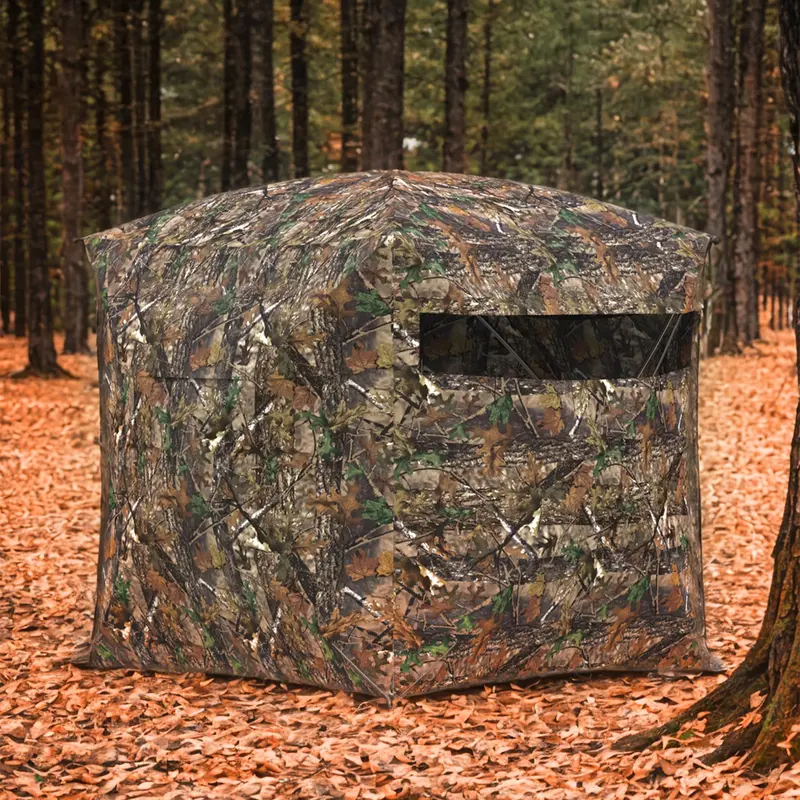 Hunting Blind, Pop Up Ground Blinds for 2-3 People, 58" 58" 66 in H with 270° See Through Windows and Silent Magnetic Door, for Outdoor Hunting