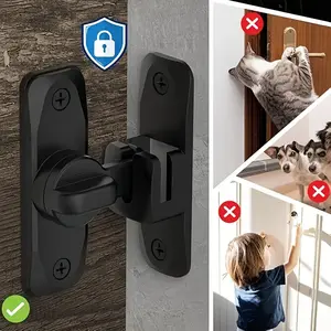 3 pcs-2 in 1 Barn Door Lock, Sliding Door Lock,90/180 Degree Flip Sliding Barn Door Latches, Gate Latch for Barn Door, Sliding Door, Pet Door, Garage, Bathroom, Window, Outdoor