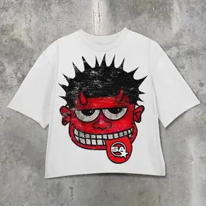 Monster Red Tee, Devil Hell T-Shirt, Fashionable Personalized Round Neck T-shirt