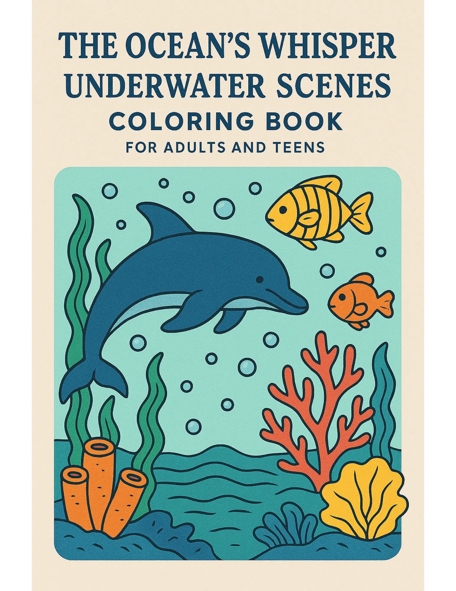 The Oceans Whisper Underwater Scenes Coloring Book Sheets For Adults and Teens