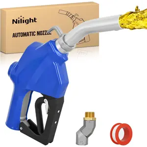 Nilight 1 Inch NPT Fuel Nozzle with Fuel Hose Swivel, High Flow Auto Shut Off Gas Pump Transfer Refilling Nozzle with Adjustable Speed Padlock for Gasoline, Kerosene, Diesel fathersdaygift