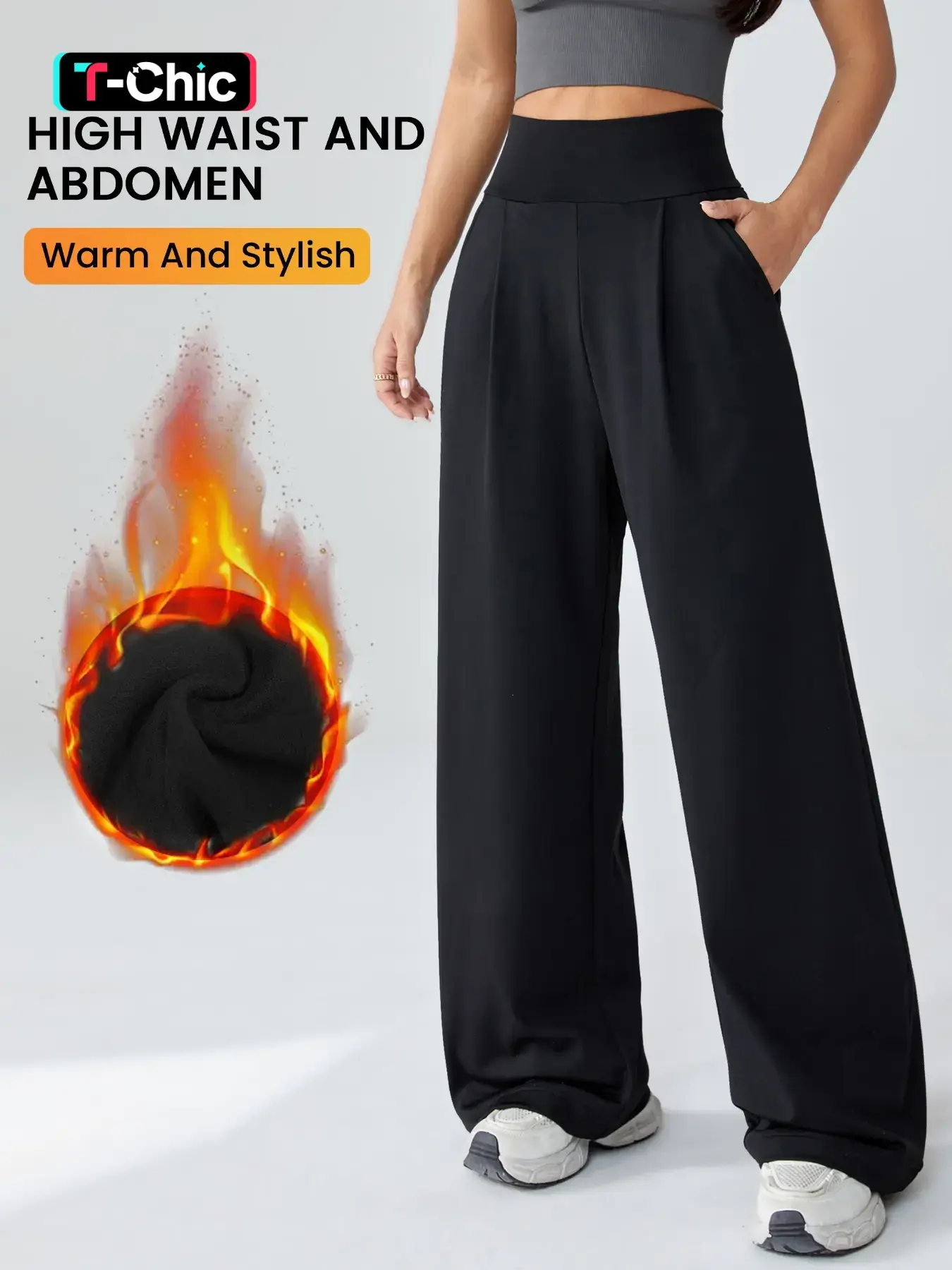 Women's High Waist Yoga Pants, Loose-Fit Casual Straight Leg Knitted Joggers, Fall & Winter Warm Sportswear, Perfect Daily Wear, Cute Gym Clothes, Workout Clothes Women, Athleisure Fitness Pants, Athleisure Style Bottoms