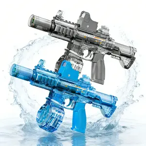 【SummerVibes] 2026 New Automatic Electric Water Gun Large Capacity Powerful Spray Super Long Shooting and Lighting Function with USB Charging Cable for Long Life. Durable and Convenient Flame Spray Toy Water Gun.Perfect Gift for Adults and Children
