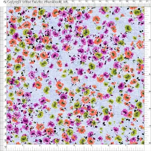 Challis Rayon Printed Chambray Fluer, Floral Fabric, Dress Fabric, Sewing Fabric, Rayon Fabric