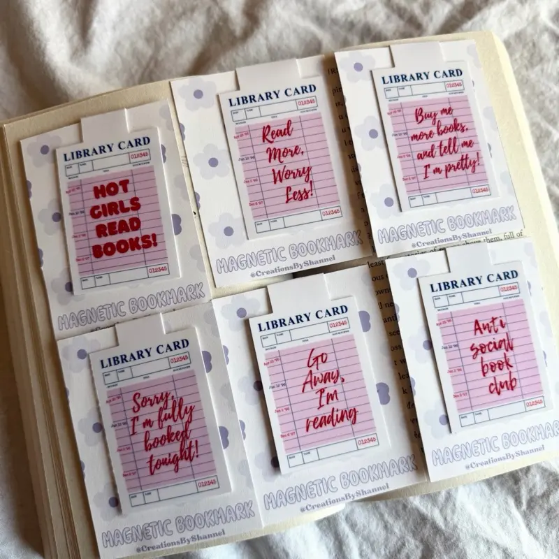 Library card magnetic bookmark | book lover gifts | magnetic bookmarks