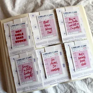 Library card magnetic bookmark | book lover gifts | magnetic bookmarks