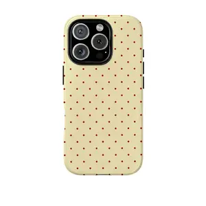 Polka Dot Yellow Pattern Case Phone Case Cover for iphone 17 phone case 16 pro max 15 Plus 14 13 12 11 Cute, clear, military-grade, high-end, durable, shockproof, and drop-resistant 2-in-1 glossy phone case