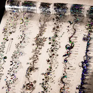 Gothic Theme Pet Tape Roll, Dark Handmade Decoration Material, Ideal for Notebooks, Water Bottles, Scrapbooking, Crafts, Gift Wrapping