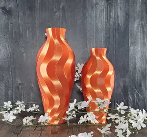Orange Vase Twirl | Orange Flower Vase | Orange Home Decor | Party Decor | Wedding | Special Event | 8 inch to 15 inch Tall