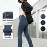 AtSpark Jeans for Women - High Waisted, Button Closure, Tummy Control Super Stretch Denim, Buttery Soft Booty Lifting Above Ankle Slim Fit, Minimalist Y2K Streetwear & Halloween Fall Outfits