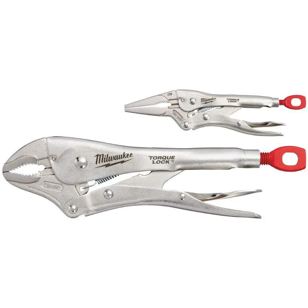 Torque Lock Locking Pliers Set (2-Piece) - Durable Design, Metallic Finish, Ideal for General Use