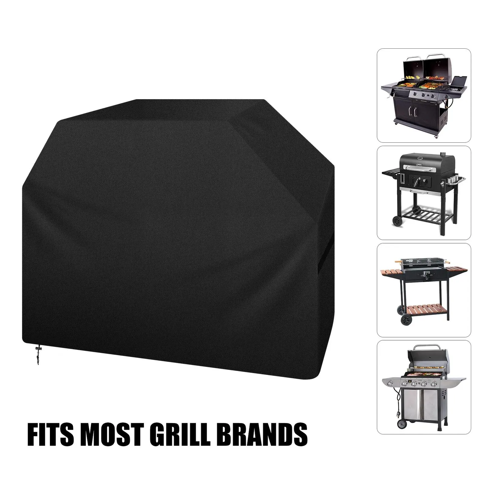 Heavy Duty 57" Gas Grill Cover, Waterproof PVC Coating, UV Protection, Double-Stitched, Zipper Pocket & Storage Bag for All-Weather Outdoor Use