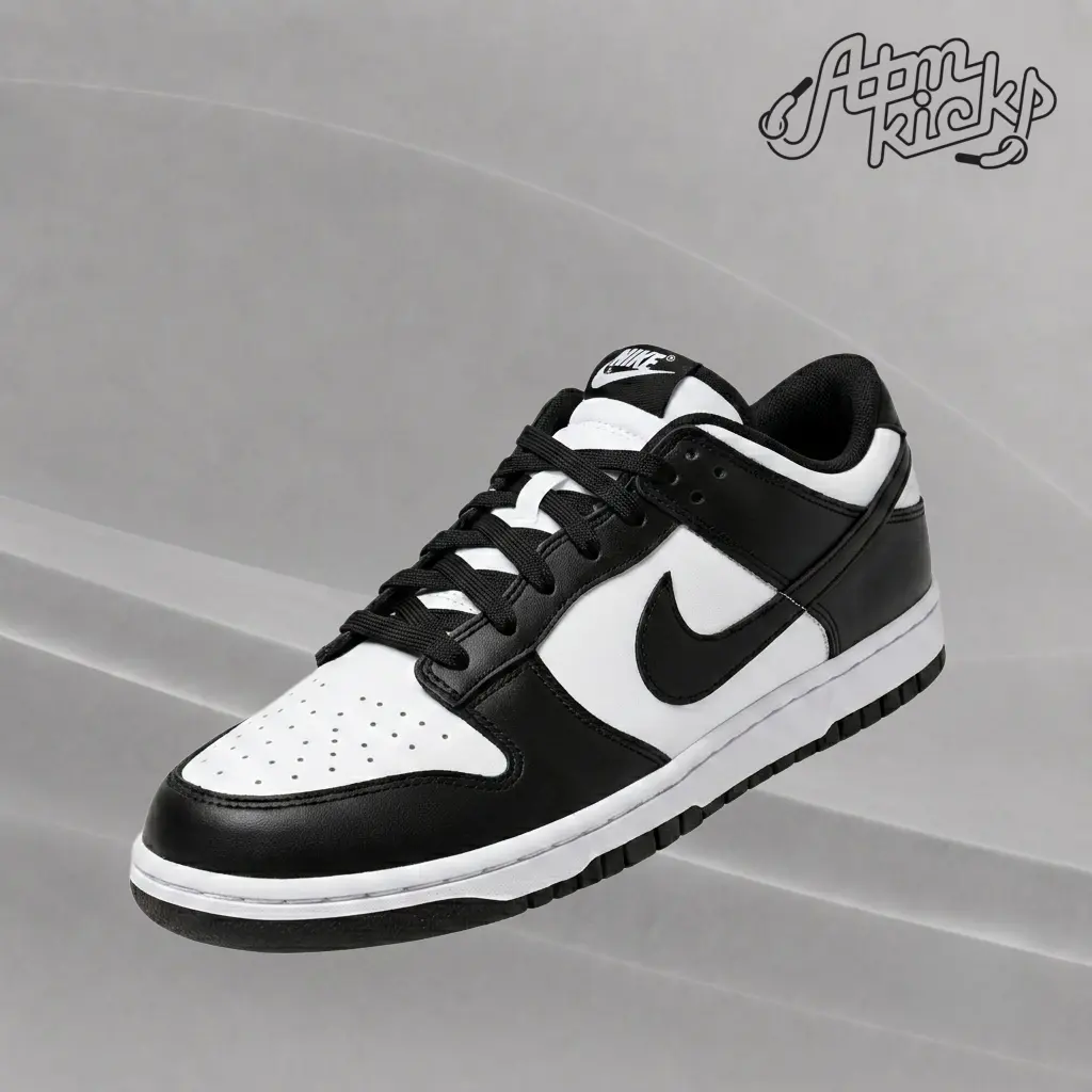 Nike Dunk Low Retro White Black Panda (GS) CW1590-100 Authentic Shoes Footwear Sneaker Trainer Comfortable Walking Fashion Trending Gift