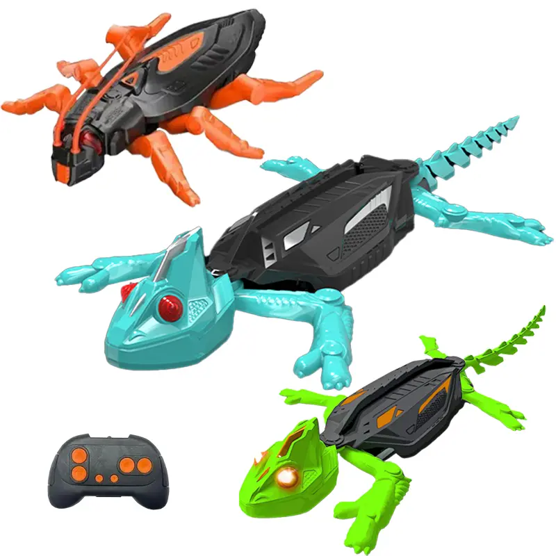 Tibibee Halloween Mystery Box Plastic RC Lizard Toy - Fun Interactive Remote Control Reptile, Random Color, LED Light-Up Crawling Gecko/Clownfish, 360° Spin Stunt Toy, Surprise Gift for Kids Ages 3+