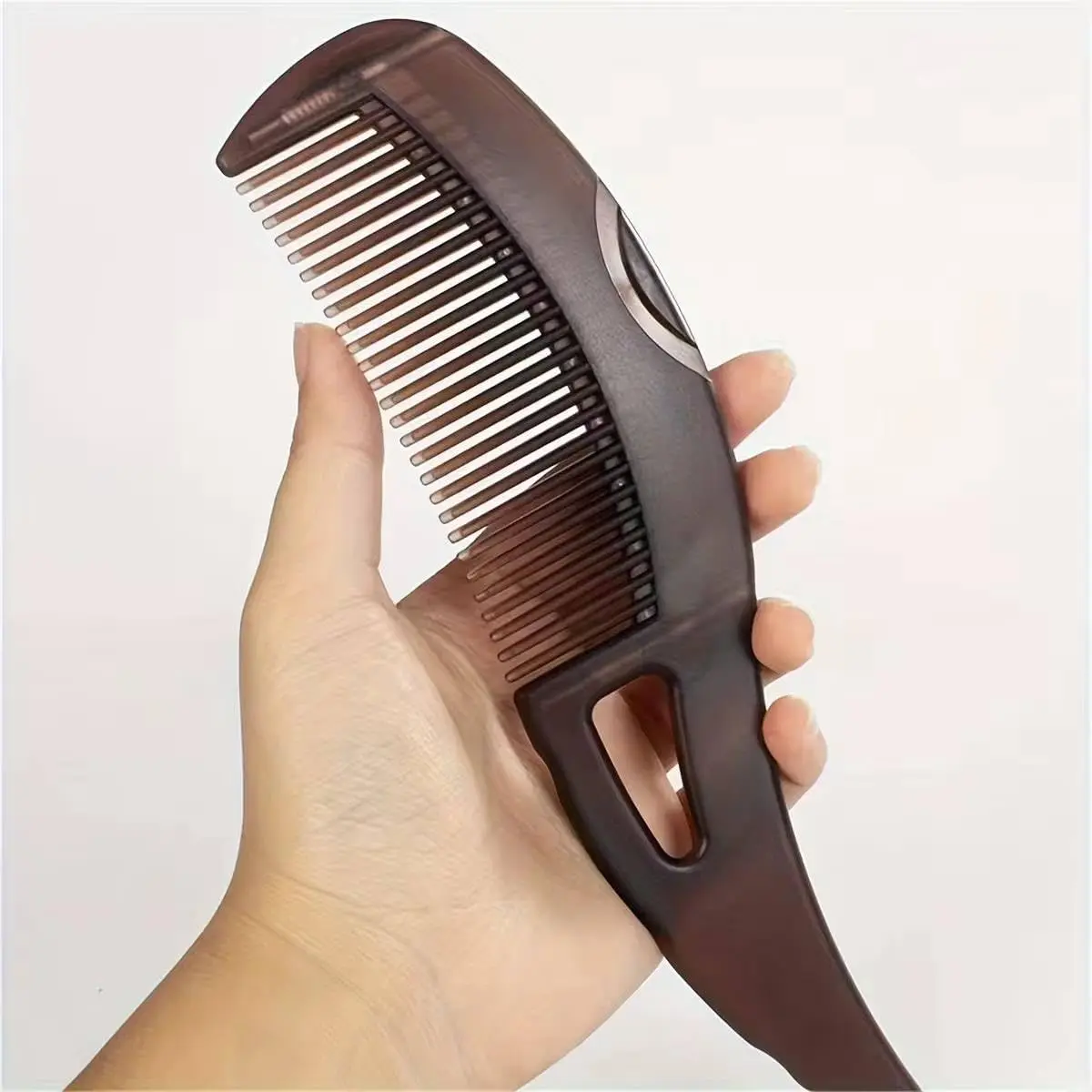 Hollow-Tooth Dandruff Comb - Hair Care Scalp Massage Comb for Dandruff & Dirt Removal, Scalp Itching & Oil Reduction, with Skin-Scraping Handle