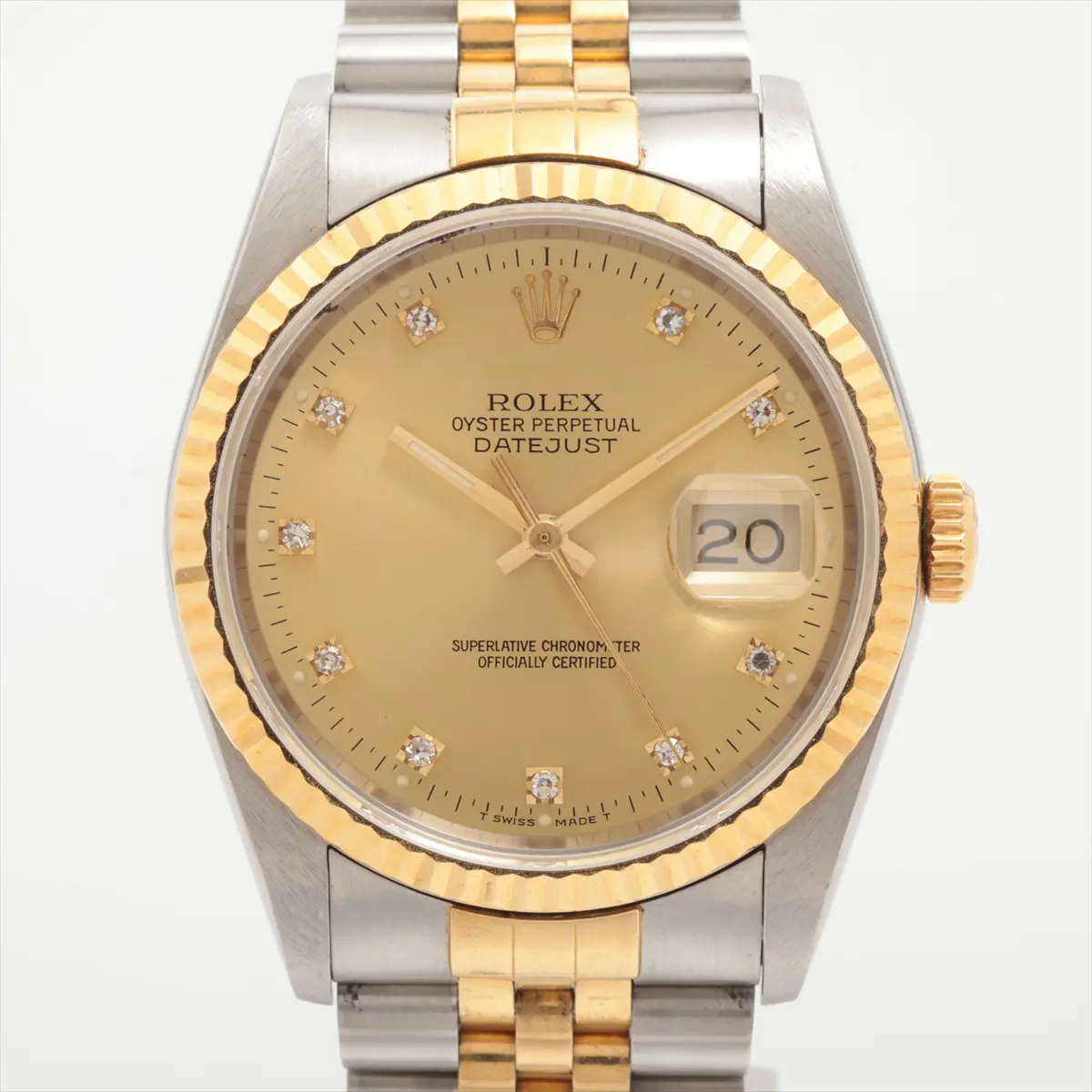 Rolex Champagne Datejust Unisex 36mm 16233g