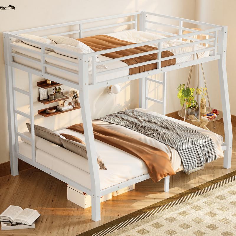 [Bellemave]Metal Full XL over Queen Bunk Bed for Teens and Adults,Space-Saving/Noise Reduced/No Box Spring Needed