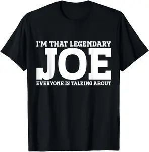 100% cotton Unisex Joe Personal Name Funny Joe T-Shirt