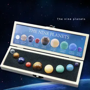 Natural crystal stone nine planets Universe Galaxy Solar System planet science planet set jewelry ornaments