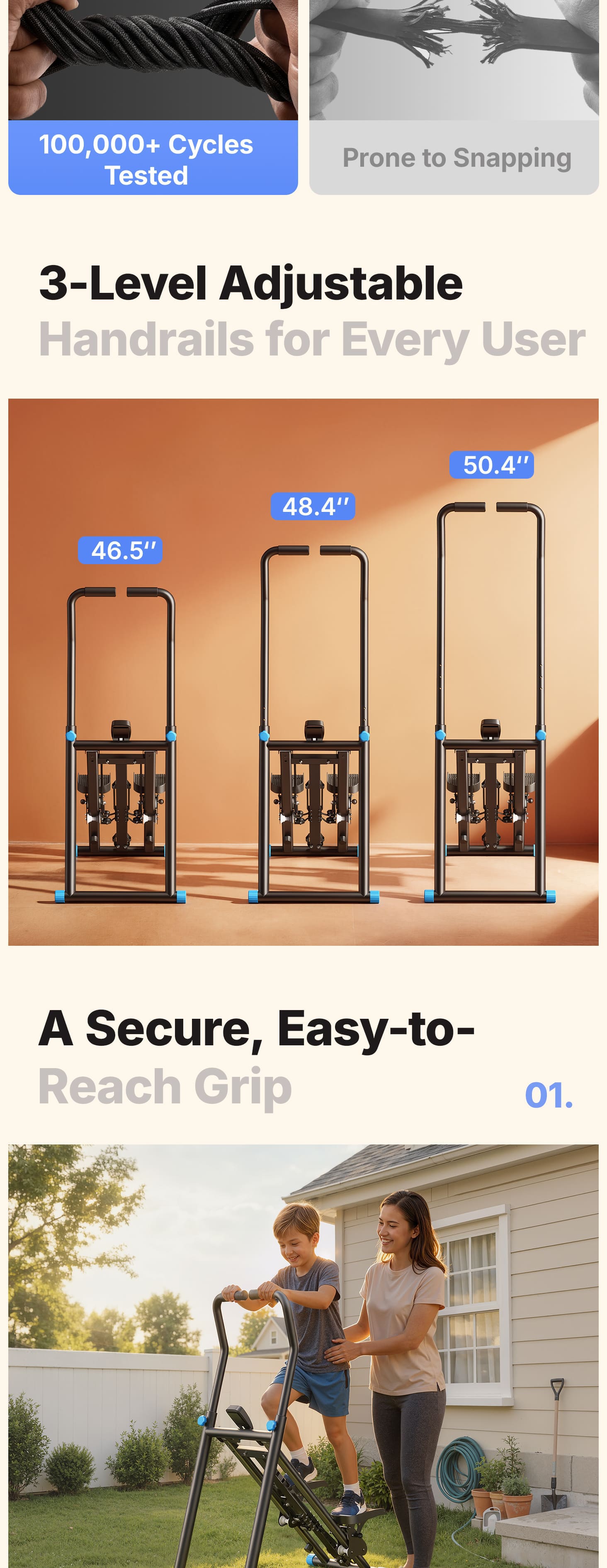 Merach Stair Stepper with Handlebar for Full-Body Workout, 330LBS Capacity,  Compact Cardio Climber Exercise Machine with Adjustable Pedals, Vertical Climber for Home Gym