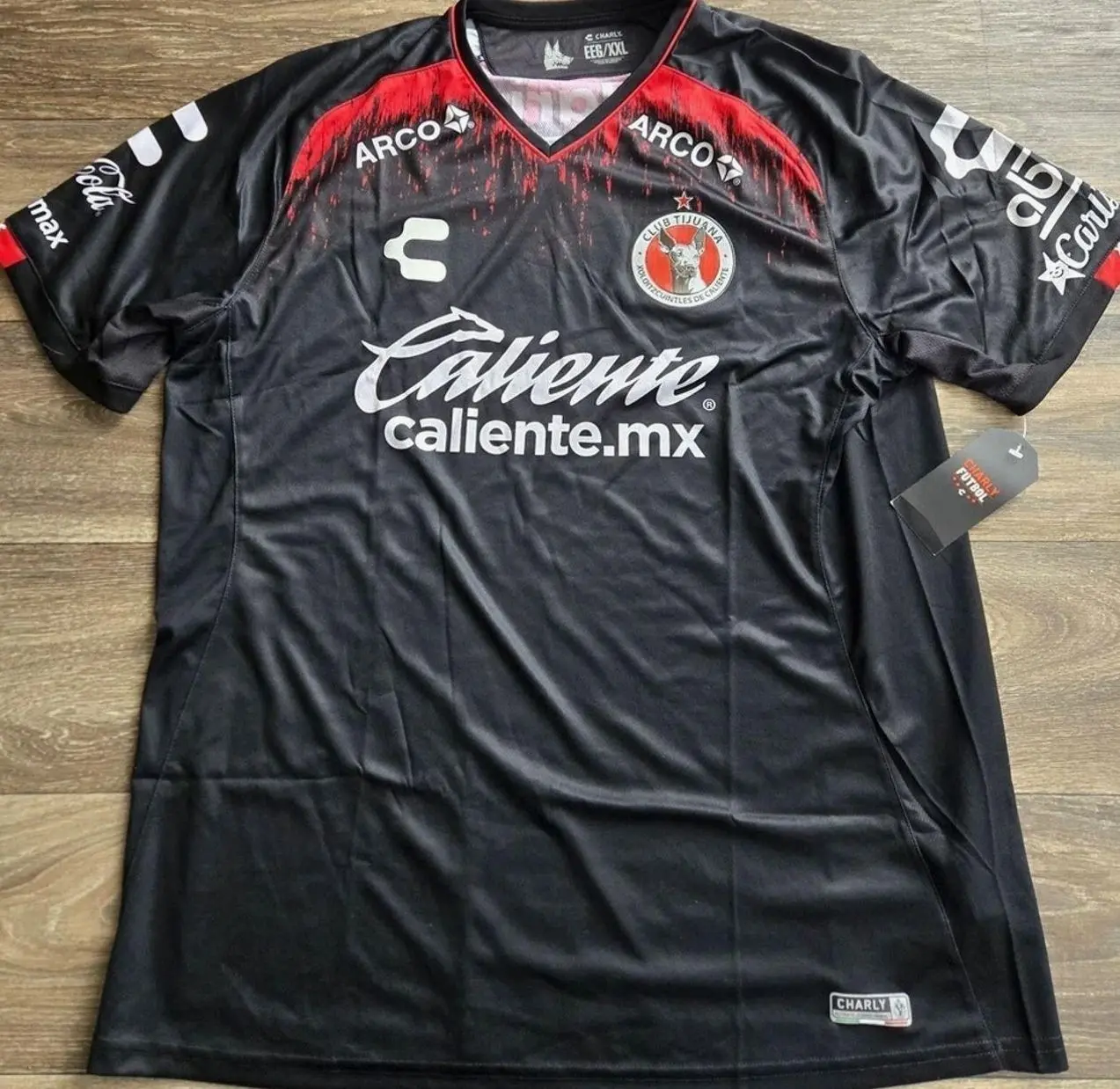 NWT Charly Club Tijuana Xolos 18/19 Third Futbol Soccer Jersey Mens AOP GWT C7Y