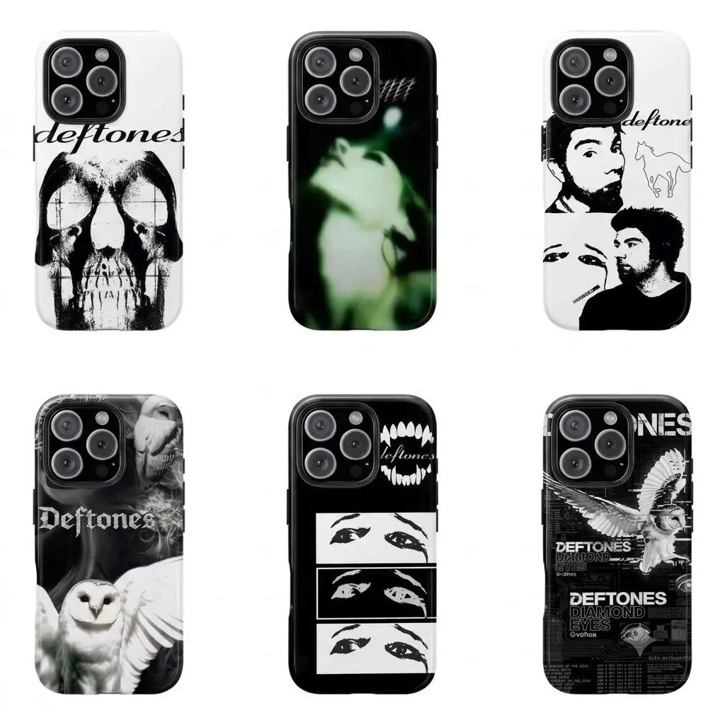 Deftones White Pony Dark Gothic Polycarbonate Cellphone Case - Durable, Shockproof Protection for iPhone 11/12/13/14/15/16/17 ProMax Plus - Unisex Fan Gift Shell, Phone Accessories