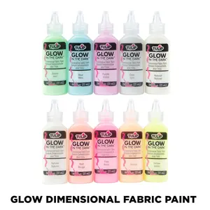 Tulip Puff Paint Glow, Multi-Surface Craft Paint, .75 fl. oz. 10 Pack