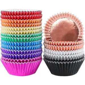 500 count Cupcake Liners for Baking, Foil Cupcake Liner, Standard Size 2 Inches 10 Colors Cupcake Liners