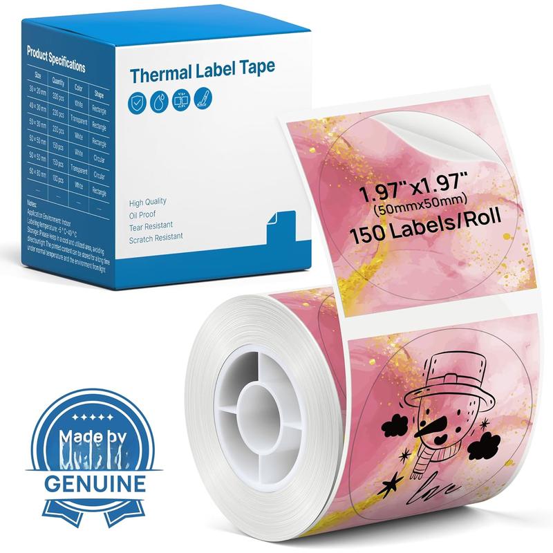 Thermal Labels for PM220S Label Maker, 2 inch (50mm) Thermal Label, , Multi-Purpose Label Tape, 1 Roll of 150 Self-Adhesive Thermal Paper Gradient Thermal Labels for PM220S Label Maker, 2 inch (50mm) Thermal Label, , Multi-Purpose Label Tape, 1 Roll of 150 Self-Adhesive Thermal Paper Gradient