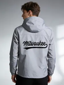 Men's Casual Windproof Jacket with Hood, Lightweight Motorcycle Riding Coat, Drawstring Design, High-Quality Fabric, Outdoor Skiing Hiking Climbing