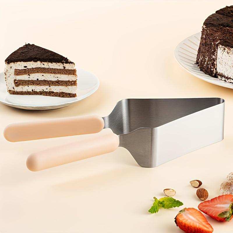 1pc Stainless Steel Cake Server, Metal Cake Slicer, Cake Turner, Food Contact Safe Baking Tool, Modern Simple Design for Home and Hotel Use, Triangle Cake Transfer for Eid Mubarak, Baking Utensils Supplies